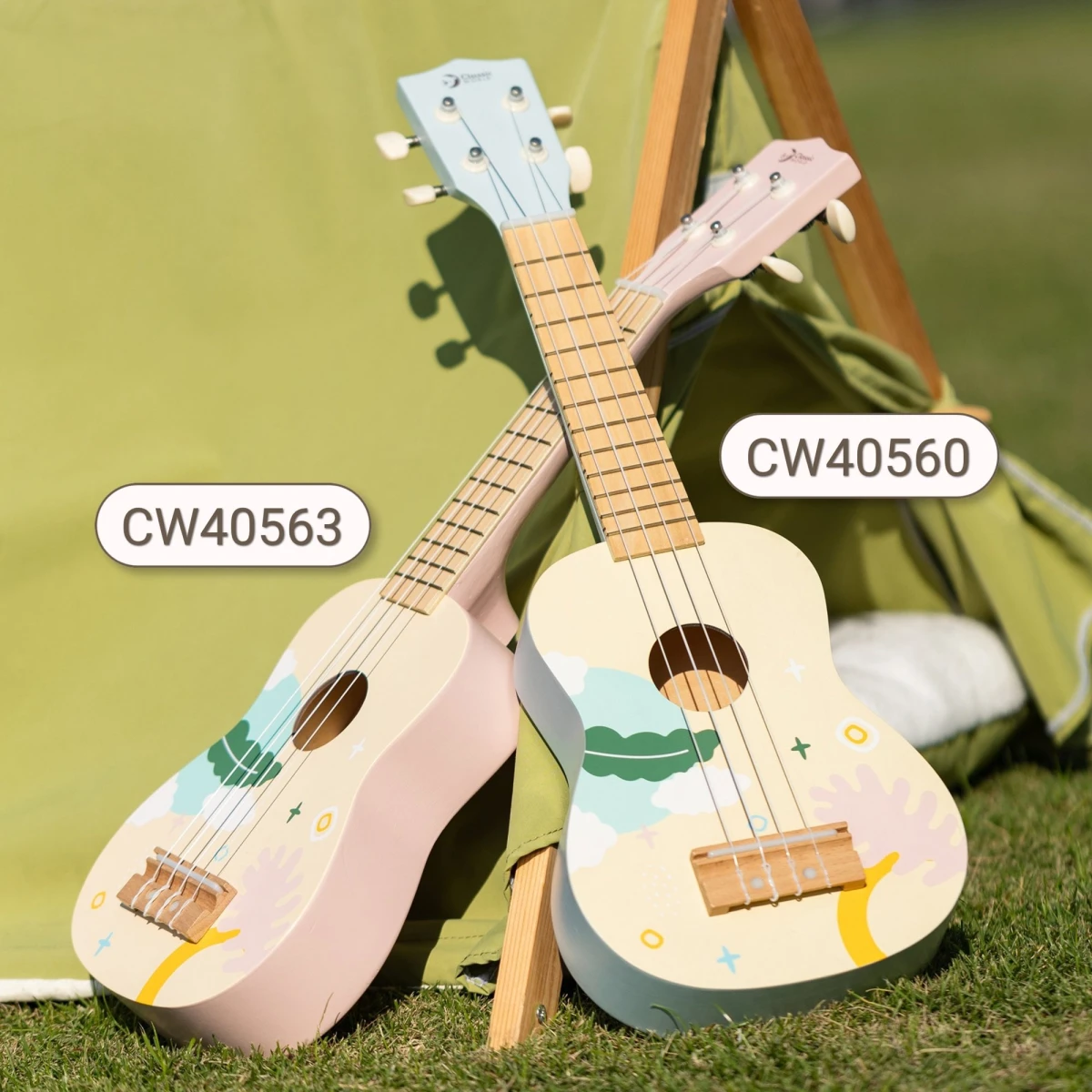 CLASSIC WORLD Drewniane Ukulele Gitara dla Dzieci Niebieskie | Pan Piksel
