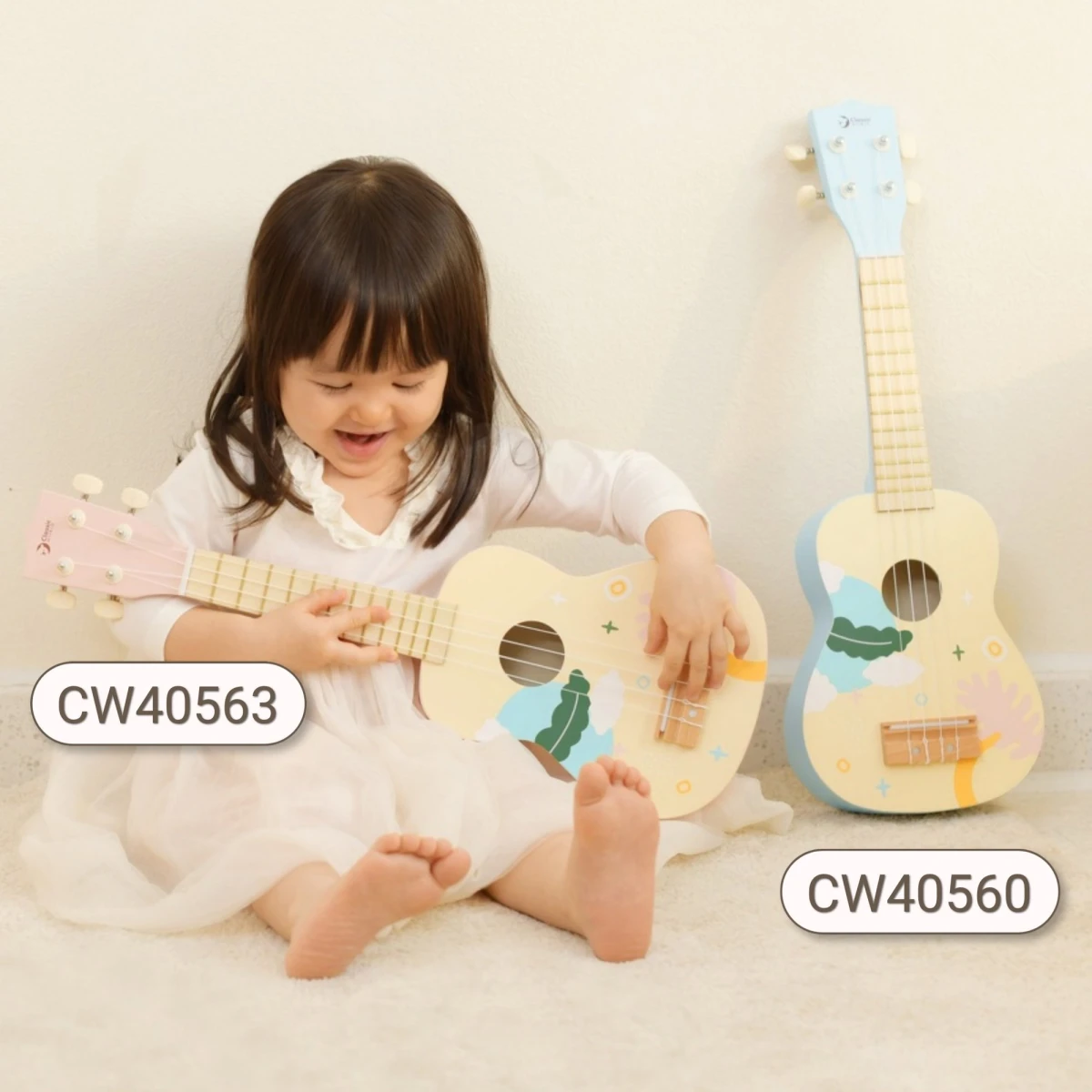 CLASSIC WORLD Drewniane Ukulele Gitara dla Dzieci Niebieskie | Pan Piksel