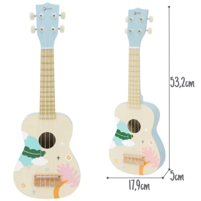 CLASSIC WORLD Drewniane Ukulele Gitara dla Dzieci Niebieskie | Pan Piksel