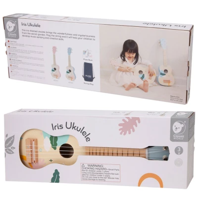 CLASSIC WORLD Drewniane Ukulele Gitara dla Dzieci Niebieskie | Pan Piksel