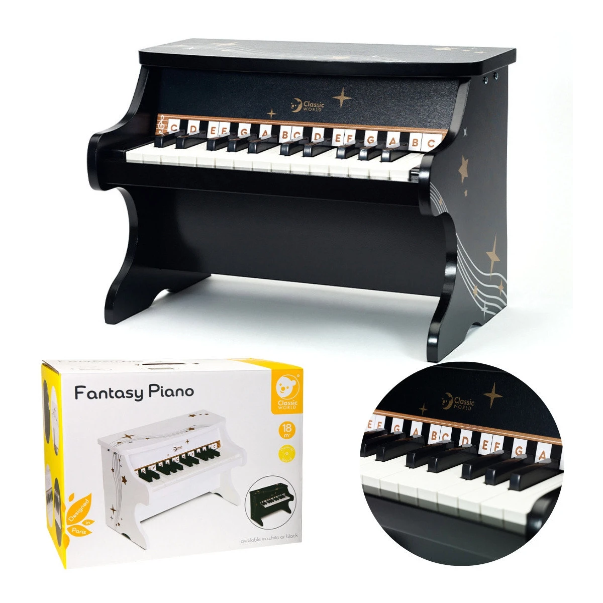 CLASSIC WORLD Pianino Czarne | Pan Piksel