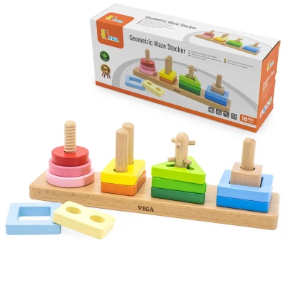 VIGA Drewniany Geometryczny Sorter Labirynt | Pan Piksel