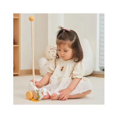 TOOKY TOY Drewniany Wózek z Klockami 16 el. | Pan Piksel