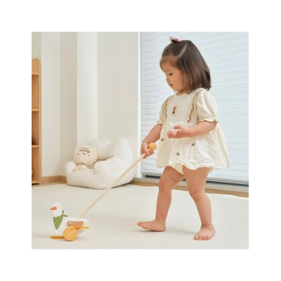 TOOKY TOY Drewniany Wózek z Klockami 16 el. | Pan Piksel
