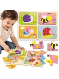 VIGA Drewniane Puzzle Owady 4w1 | Pan Piksel