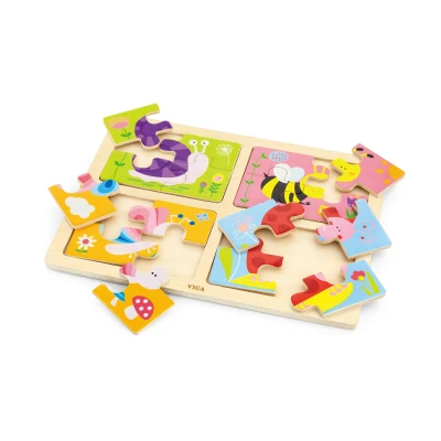 VIGA Drewniane Puzzle Owady 4w1 | Pan Piksel