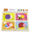 VIGA Drewniane Puzzle Owady 4w1 | Pan Piksel