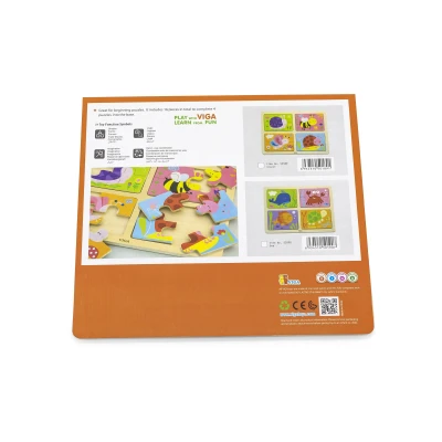 VIGA Drewniane Puzzle Owady 4w1 | Pan Piksel