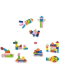 VIGA Klocki Drewniane Edukacyjne 100 elem. Cyferki Literki | Pan Piksel