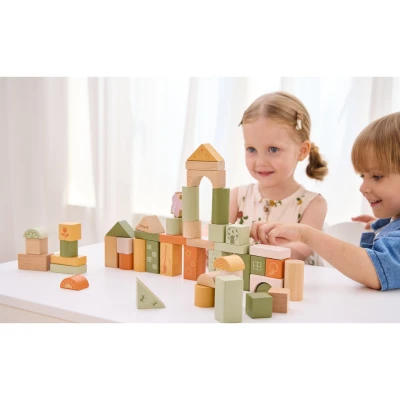 VIGA PolarB Drewniane Klocki Bloki Montessori Zwierzęta 50 el. | Pan Piksel