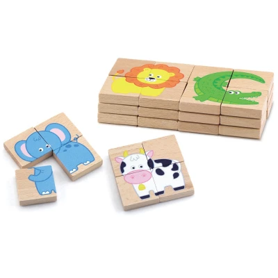 VIGA Drewniane Puzzle Magnetyczne Zwierzęta Układanka Certyfikat FSC | Pan Piksel