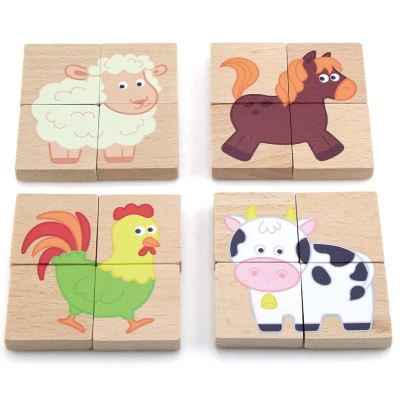 VIGA Drewniane Puzzle Magnetyczne Zwierzęta Układanka Certyfikat FSC | Pan Piksel