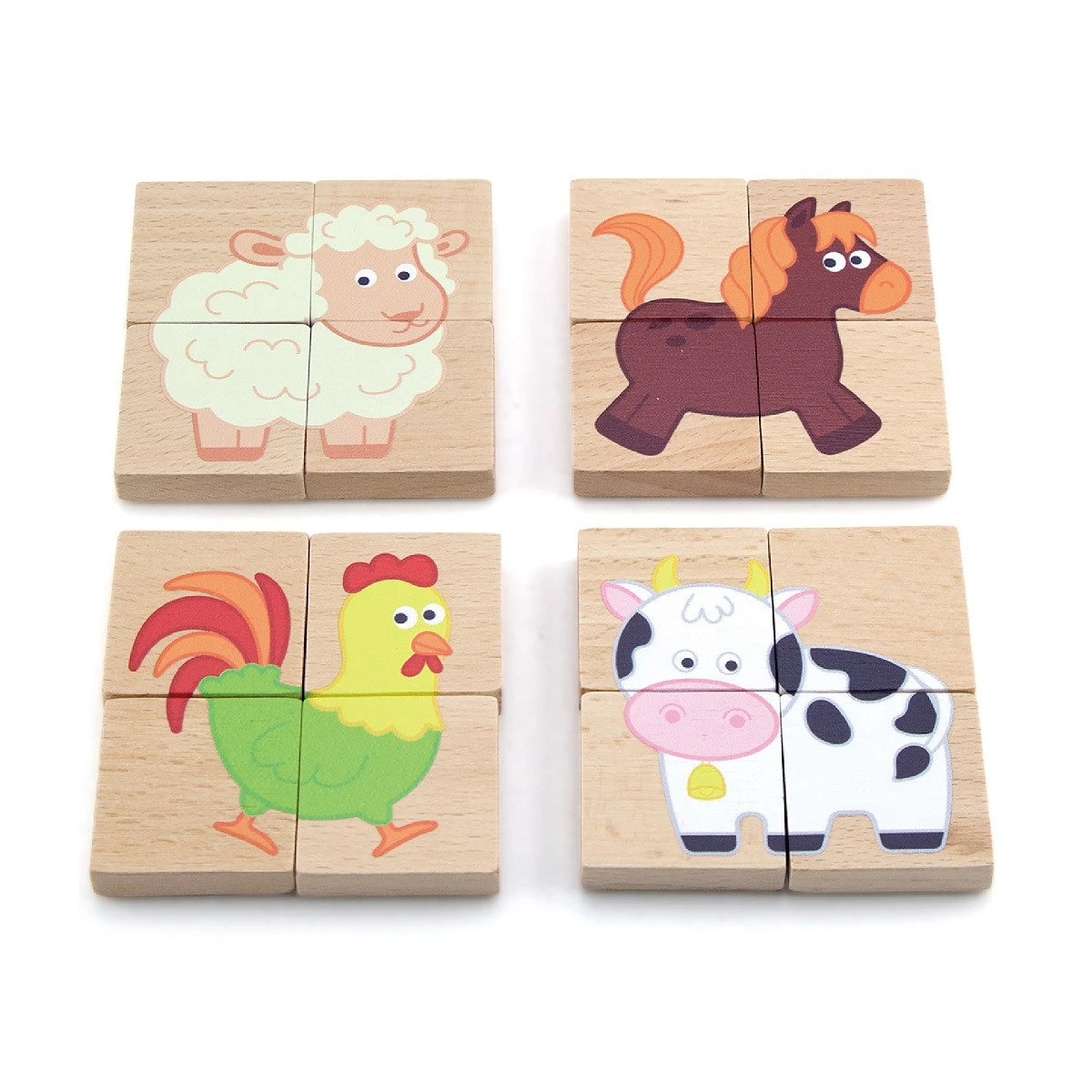 VIGA Drewniane Puzzle Magnetyczne Zwierzęta Układanka Certyfikat FSC | Pan Piksel