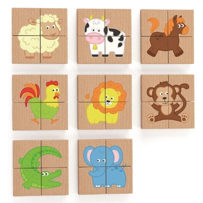VIGA Drewniane Puzzle Magnetyczne Zwierzęta Układanka Certyfikat FSC | Pan Piksel
