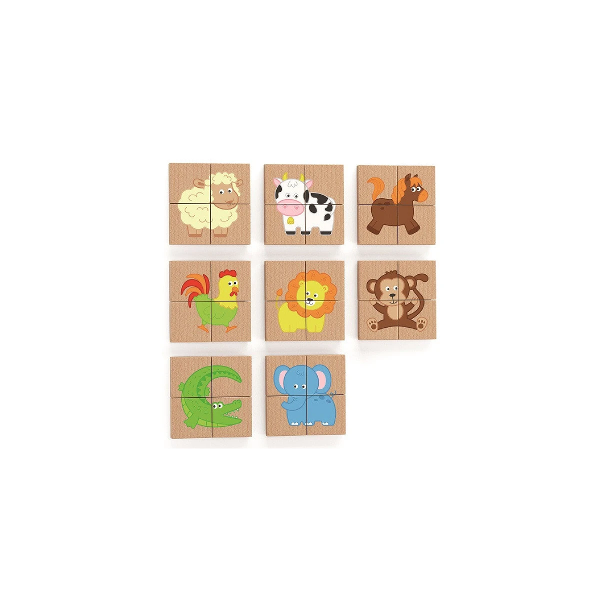 VIGA Drewniane Puzzle Magnetyczne Zwierzęta Układanka Certyfikat FSC | Pan Piksel