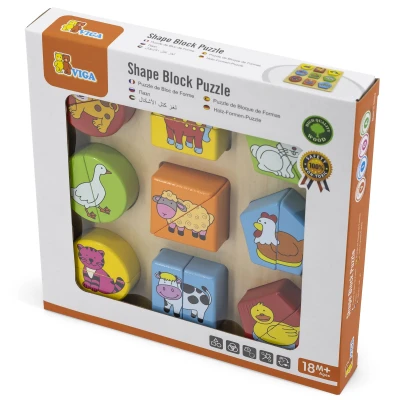 VIGA Puzzle Edukacyjne Drewniane Zwierzęta | Pan Piksel