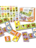 VIGA Edukacyjne Klocki Domino Drewniane gra Farma 28 elementów Montessori | Pan Piksel
