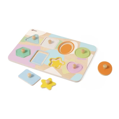 CLASSIC WORLD Układanka Puzzle Klocki Geometryczne 9 el. | Pan Piksel