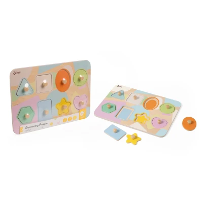CLASSIC WORLD Układanka Puzzle Klocki Geometryczne 9 el. | Pan Piksel