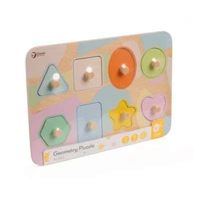 CLASSIC WORLD Układanka Puzzle Klocki Geometryczne 9 el. | Pan Piksel