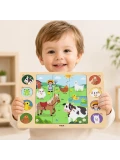 VIGA Drewniane Puzzle Odgadnij Po Cieniu - Farma Układanka 17 el. | Pan Piksel