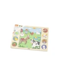 VIGA Drewniane Puzzle Odgadnij Po Cieniu - Farma Układanka 17 el. | Pan Piksel