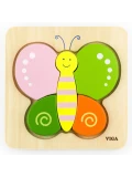 VIGA Pierwsze drewniane Puzzle maluszka Motylek | Pan Piksel