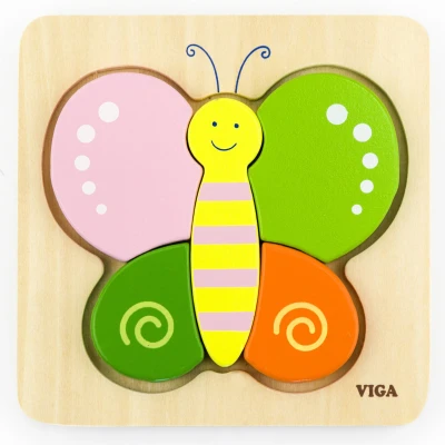 VIGA Pierwsze drewniane Puzzle maluszka Motylek | Pan Piksel