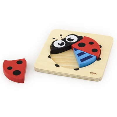 VIGA Pierwsze drewniane Puzzle maluszka Biedronka | Pan Piksel