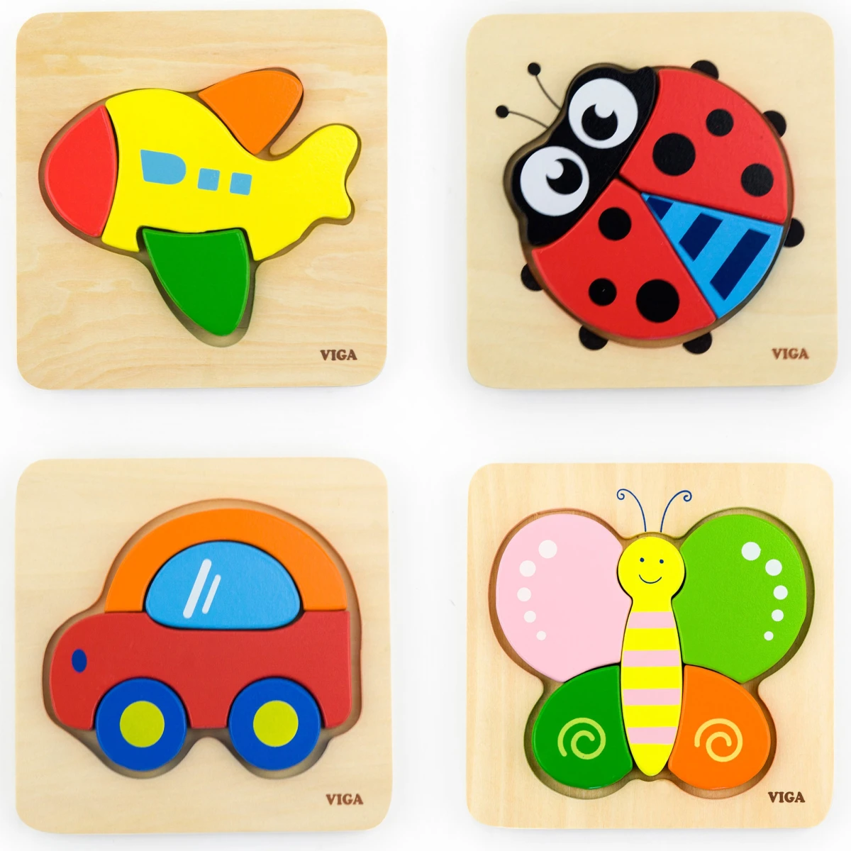 VIGA Pierwsze drewniane Puzzle maluszka Biedronka | Pan Piksel