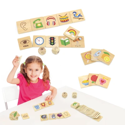VIGA Gra Edukacyjna Układanka Ucząca Sortuj Zmysły 37 el. Montessori | Pan Piksel