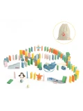 CLASSIC WORLD Drewniane Domino Tor Logiczny Przeszkód Układanka Montessori 100 el. | Pan Piksel