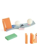 CLASSIC WORLD Drewniane Domino Tor Logiczny Przeszkód Układanka Montessori 100 el. | Pan Piksel