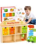 TOOKY TOY Drewniane Centrum Recyklingu Edukacyjny Sorter | Pan Piksel