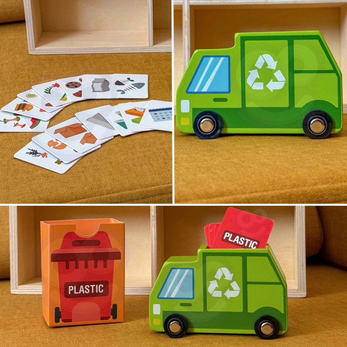 TOOKY TOY Drewniane Centrum Recyklingu Edukacyjny Sorter | Pan Piksel