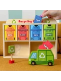 TOOKY TOY Drewniane Centrum Recyklingu Edukacyjny Sorter | Pan Piksel