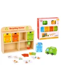 TOOKY TOY Drewniane Centrum Recyklingu Edukacyjny Sorter | Pan Piksel