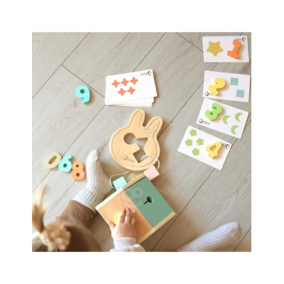 TOOKY TOY Drewniane Puzzle Montessori Zwierzęta z Pinezkami Do Dopasowania | Pan Piksel