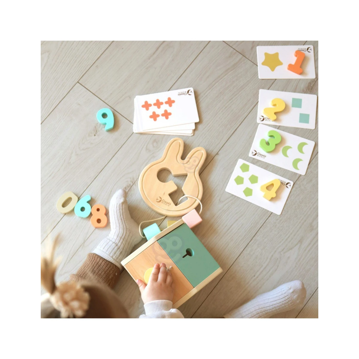 TOOKY TOY Drewniane Puzzle Montessori Zwierzęta z Pinezkami Do Dopasowania | Pan Piksel