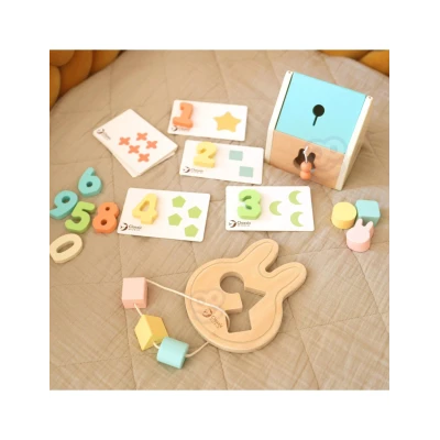 TOOKY TOY Drewniane Puzzle Montessori Zwierzęta z Pinezkami Do Dopasowania | Pan Piksel