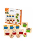 TOOKY TOY Drewniane Puzzle Montessori Farma z Pinezkami Do Dopasowania | Pan Piksel