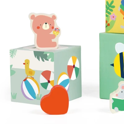 CLASSIC WORLD Układanka Kostki Box Leśna Piramidka 10 el. FSC | Pan Piksel