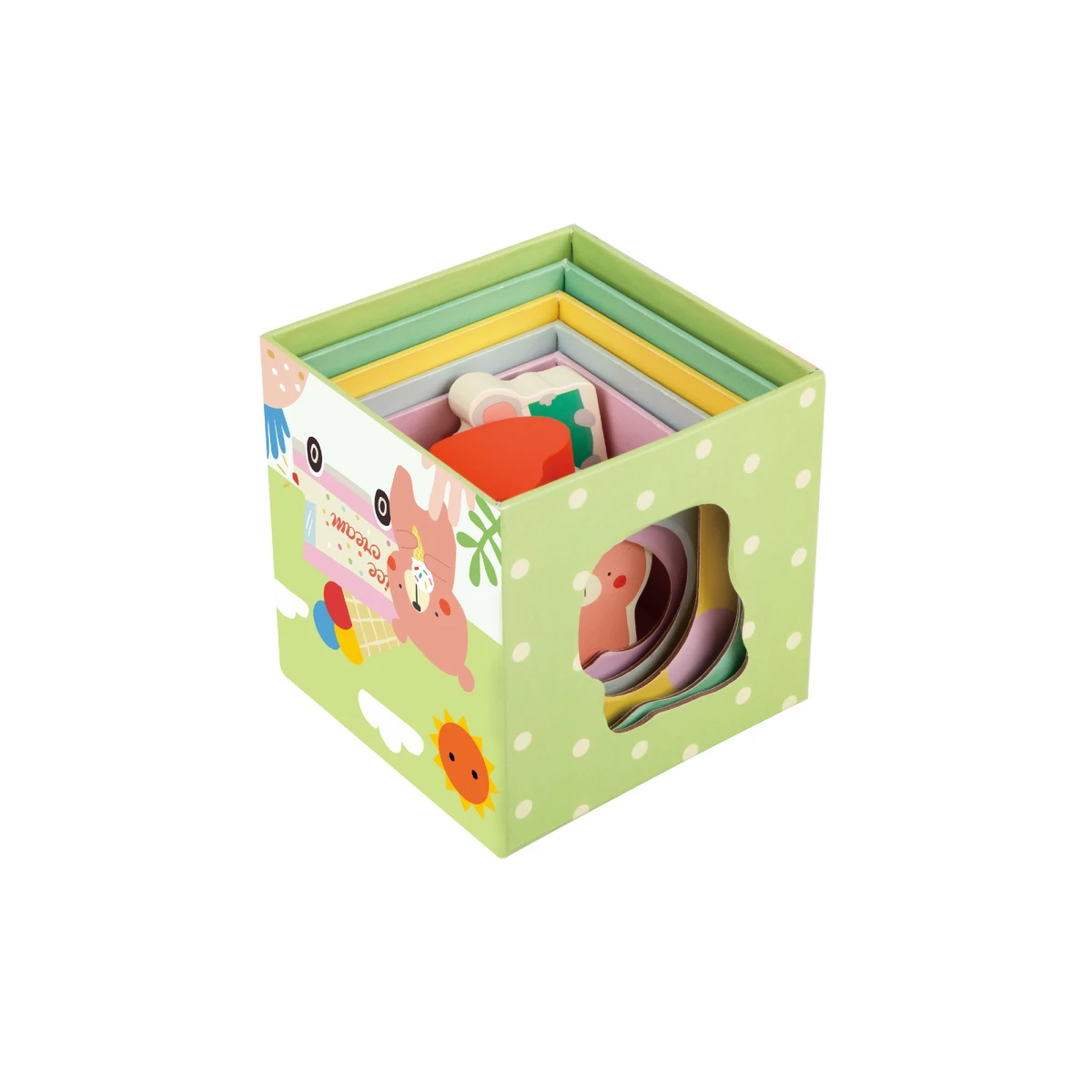 CLASSIC WORLD Układanka Kostki Box Leśna Piramidka 10 el. FSC | Pan Piksel