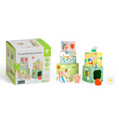 CLASSIC WORLD Układanka Kostki Box Leśna Piramidka 10 el. FSC | Pan Piksel