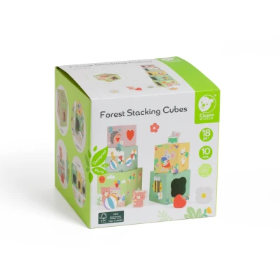 CLASSIC WORLD Układanka Kostki Box Leśna Piramidka 10 el. FSC | Pan Piksel