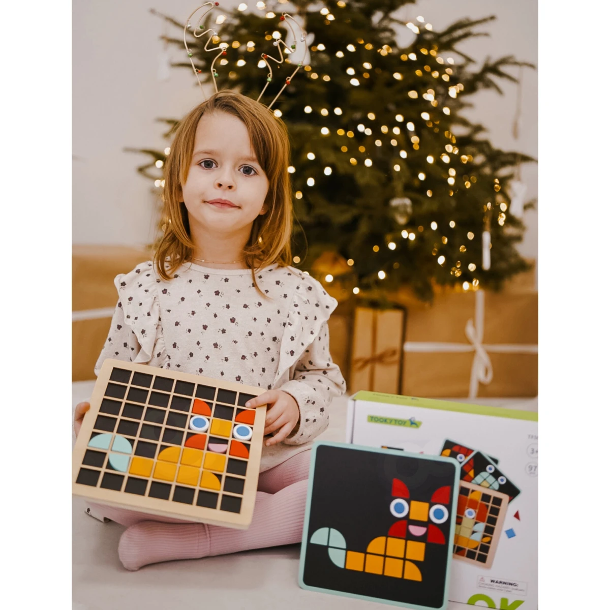 TOOKY TOY Mozaika Drewniana Układanka Montessori | Pan Piksel