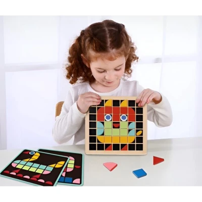 TOOKY TOY Mozaika Drewniana Układanka Montessori | Pan Piksel