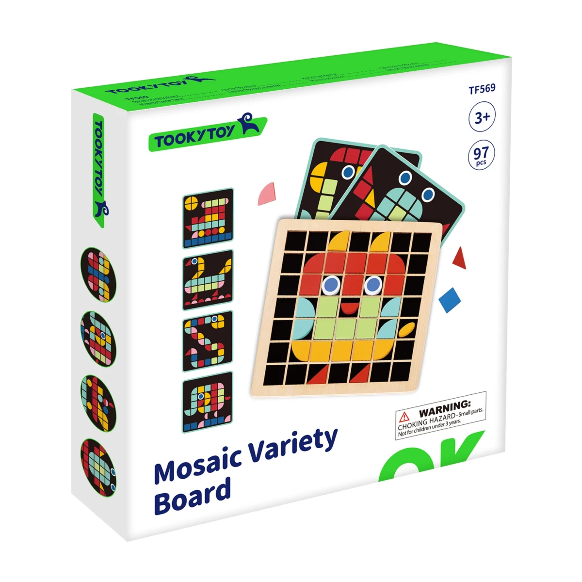 TOOKY TOY Mozaika Drewniana Układanka Montessori | Pan Piksel