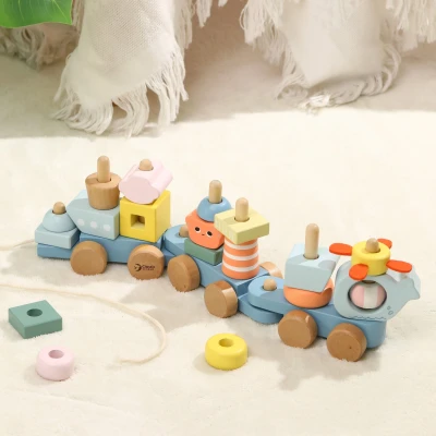 CLASSIC WORLD Montessori Kolejka Ocean Drewniana Układanka | Pan Piksel