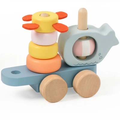 CLASSIC WORLD Montessori Kolejka Ocean Drewniana Układanka | Pan Piksel